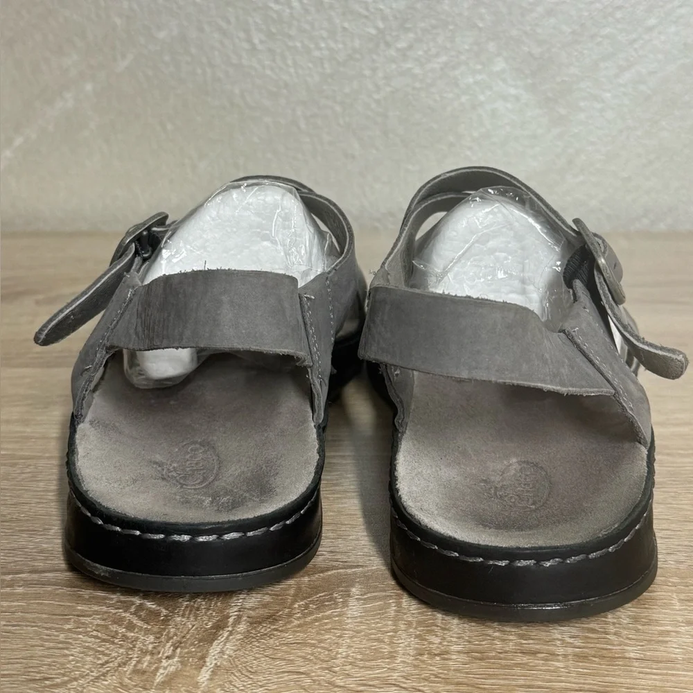 Chaco Wayfarer Loop Grey Leather Flat Samdals Women Size 11 - Picture 6 of 12